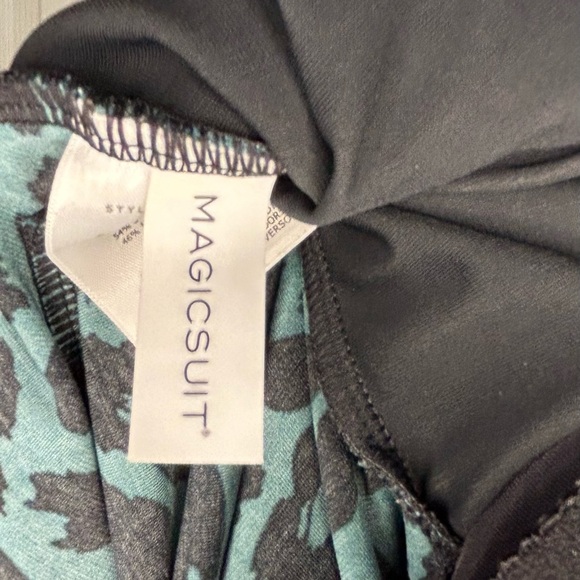 Magicsuit Wild Child Rita Tankini Swim Top Teal Black Leopard Womens Size US 14 - Picture 4 of 9